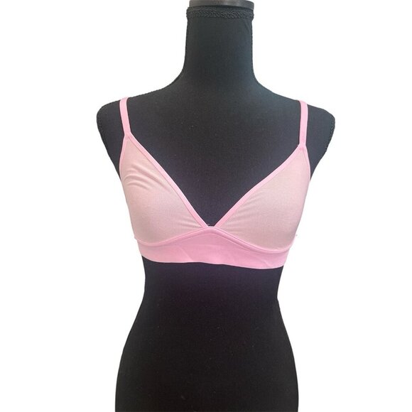 Aerie Smoothez Mesh Triangle Bralette Bra Pink Size Small S - Picture 1 of 5